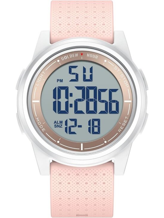 Other - Men's Pink Rubber Strap Ultra-Thin Minimalist Sports Waterproof Digital Watch